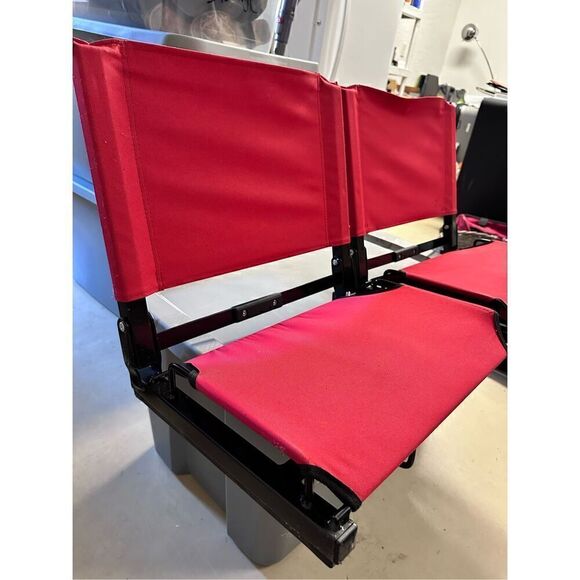 The Stadium Chair Company Heavy Duty Game Changer Foldable Stadium Seat Red OS - Picture 4 of 6